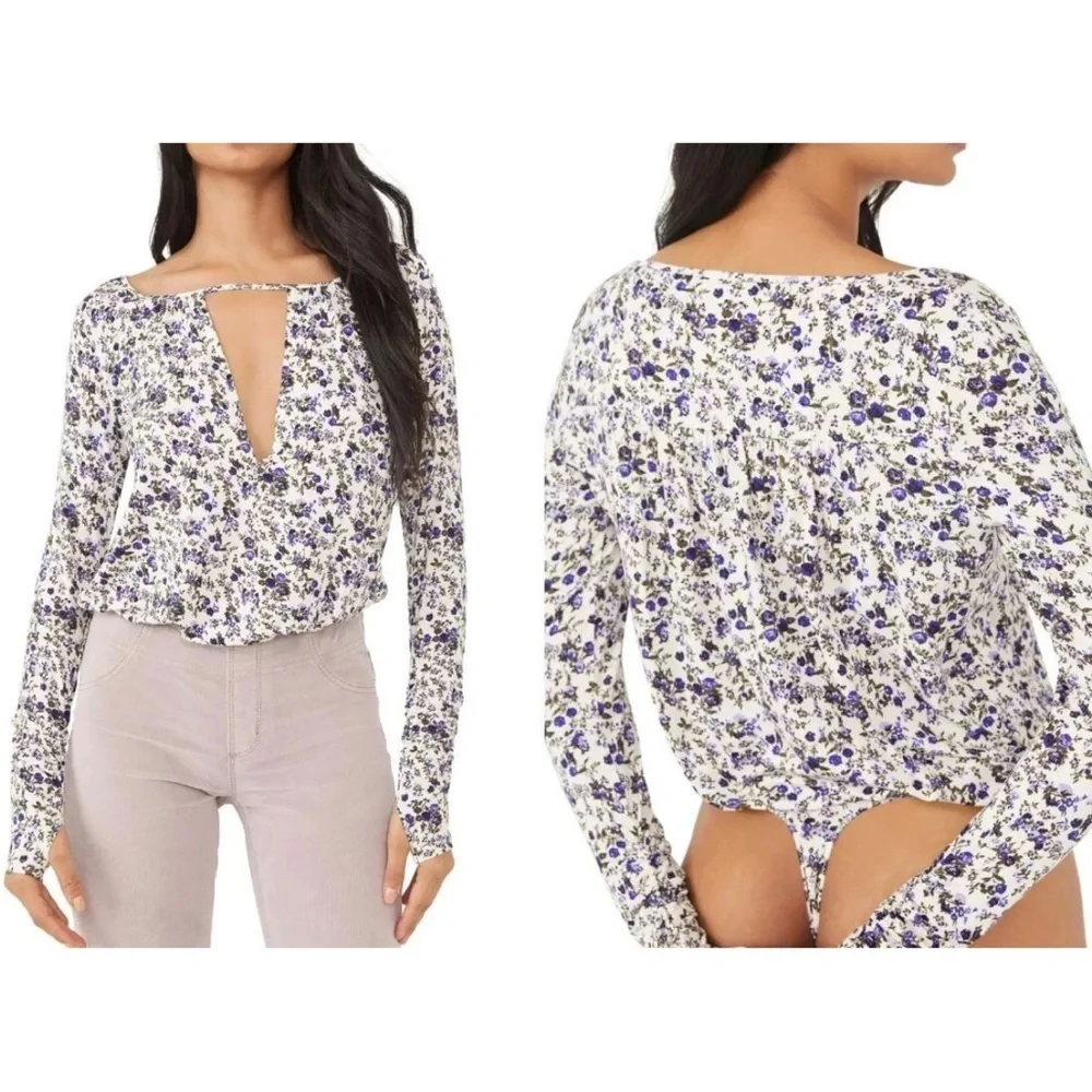 NWTs Free People | Intimately free people Kaya Printed Floral Bodysuit Medium
